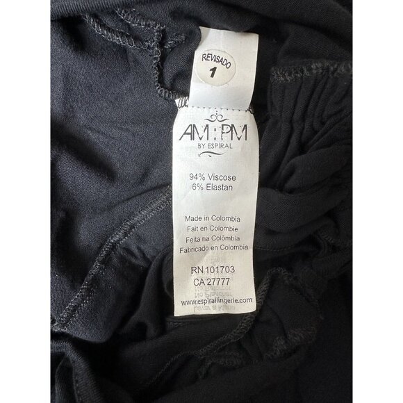 AM PM by Espiral Womens M Shrug Tie Front Black Baby Doll Top Boho Cottagecore - Picture 5 of 5